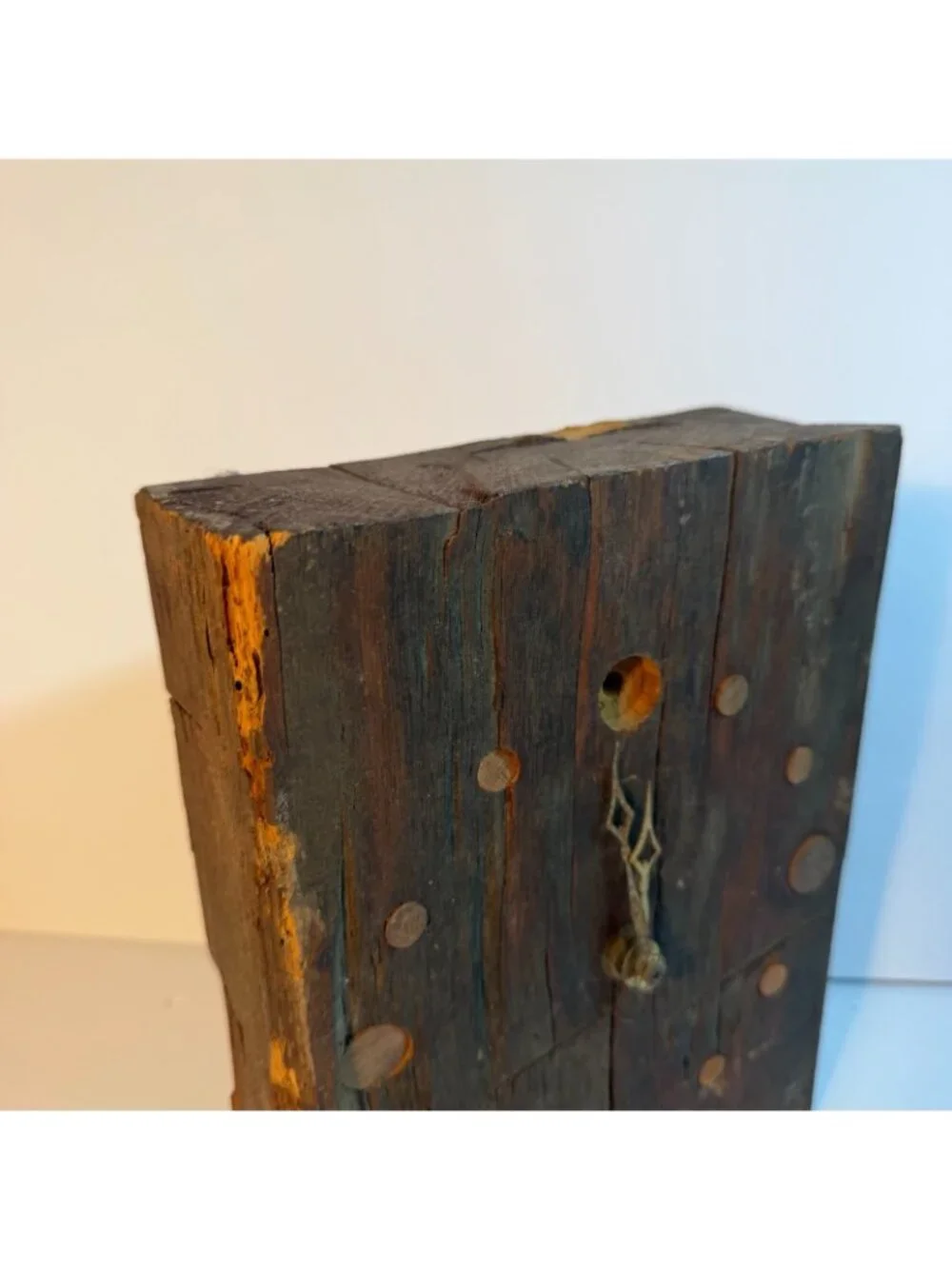 Handmade Rustic Reclaimed Wood Wall Clock Primitive Folk Art Cabin Farmhouse Dec